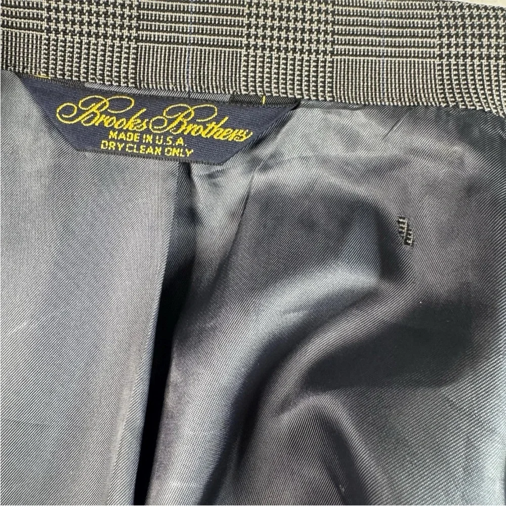 Vtg Brooks Brothers Blazer‎ Plaid Wool Sport Coat Jacket 41R USA Brown